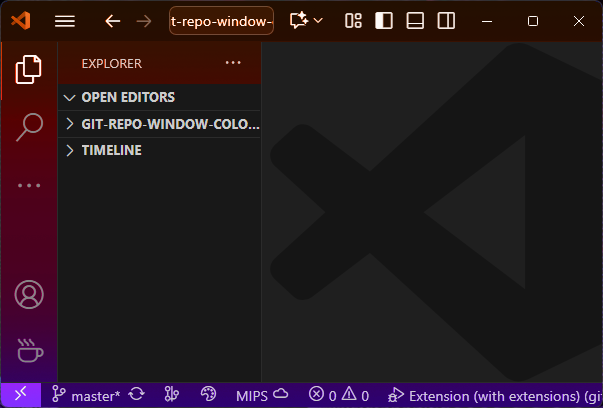 Git Repo Window Colors